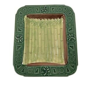 Henriksen Imports Classic Majolica Green Asparagus Platter